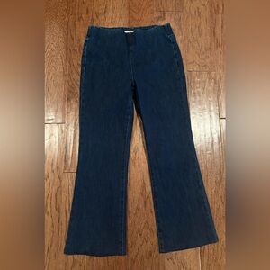 Soft Surroundings Dark Wash Pull On Jeans Size Small Bootcut